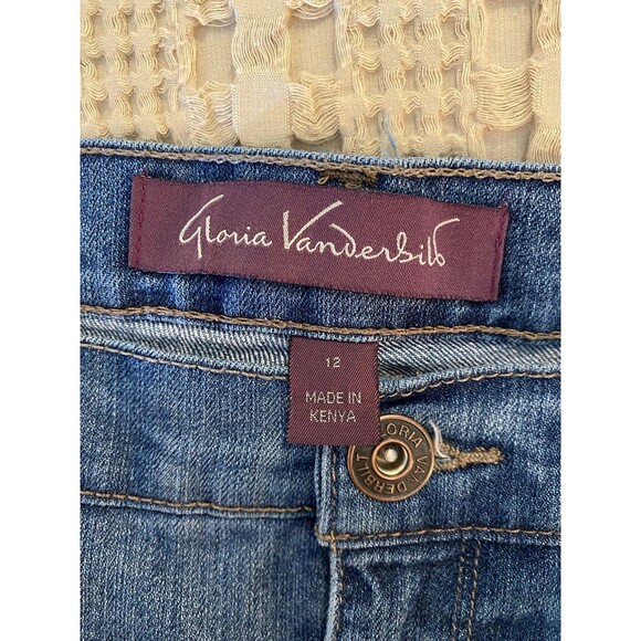 Gloria Vanderbilt Size 12 Short Denim Jeans Relaxed Fit Distressed Look - Picture 6 of 10